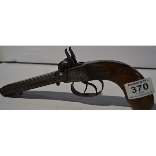 370 - Percussion Double Barrel Pistol c1840s