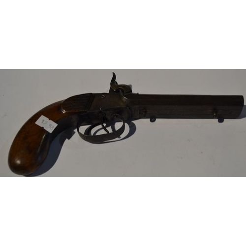 370 - Percussion Double Barrel Pistol c1840s