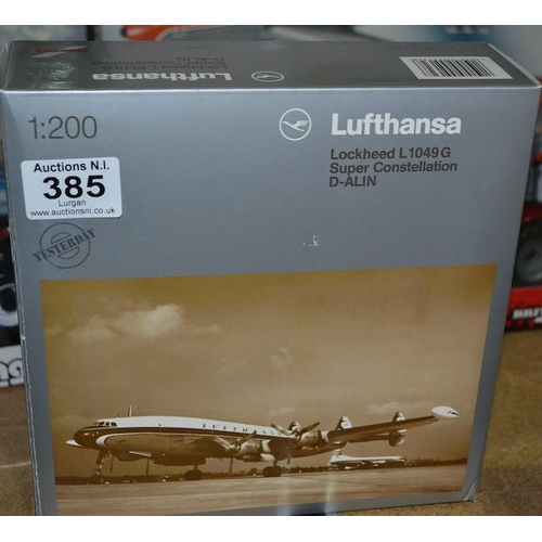 385 - Herpa 1:200 Lufthansa Lockheed L1049G Super Constellation D-ALIN Model Aeroplane