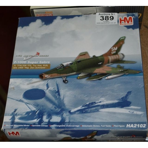 389 - HobbyMaster 1:72 Air Power Series F-100D Super Sabre Model Aeroplane