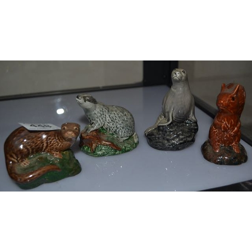 448 - 4 Beswick Animal Whiskey Decanters