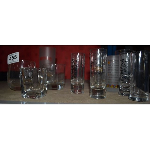 455 - Large of Branded Shot Glasses Incl Jack Daniels, Archers etc