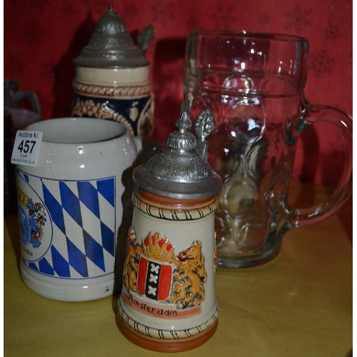 457 - 4x Beerstein/Tankard