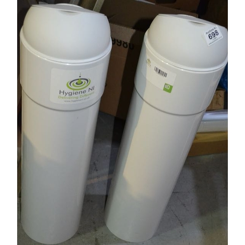 698 - 2 x Plastic Hygiene Bins