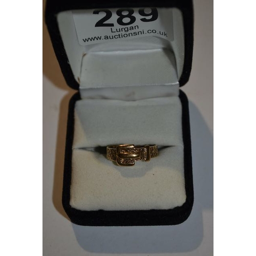 289 - 9ct Buckle Ring