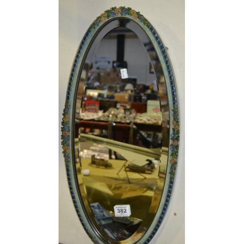 382 - Ornate Floral Framed Oval Mirror