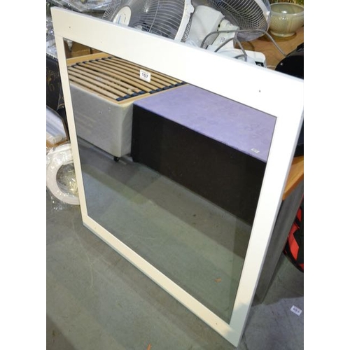 107 - Large Heavy White Framed Mirror