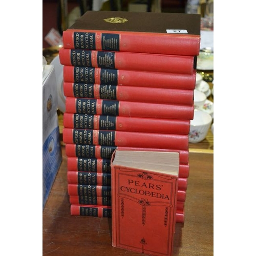 27 - Collection of 13 Hardback Oxford Junior Encyclopeadias + Pears' Cyclopaedia