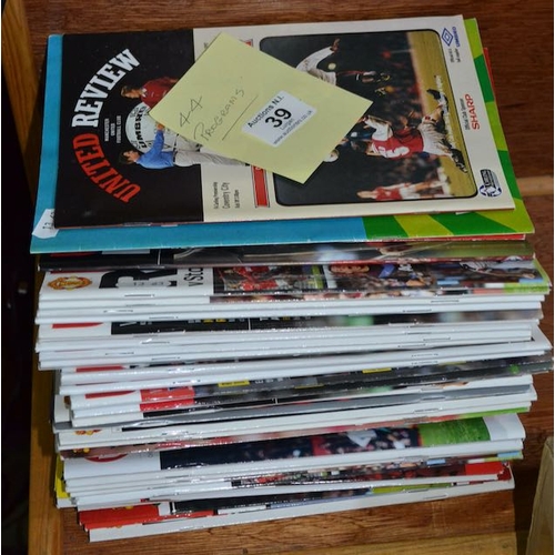 39 - Collection of Approx 44 x Man United Programmes