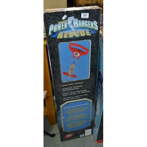 53 - Saban's Power Rangers Lightspeed Rescue Pogo Stick In Original Box