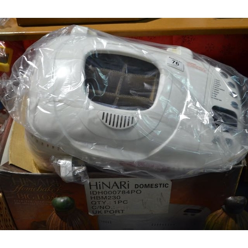 76 - Hinari Homebake Big Loaf Bread Maker - Unused