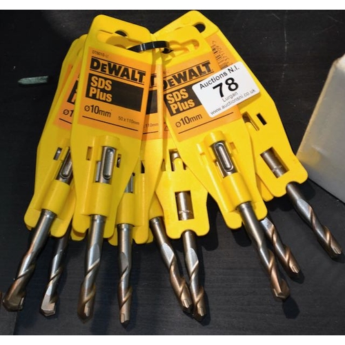 78 - 10 x Dewalt SDS Plus Drill Bits 10mm