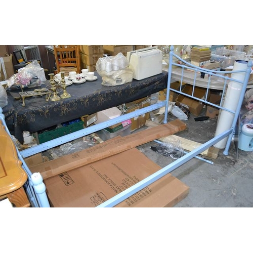 97 - Blue Metal Single Bed - Boxed