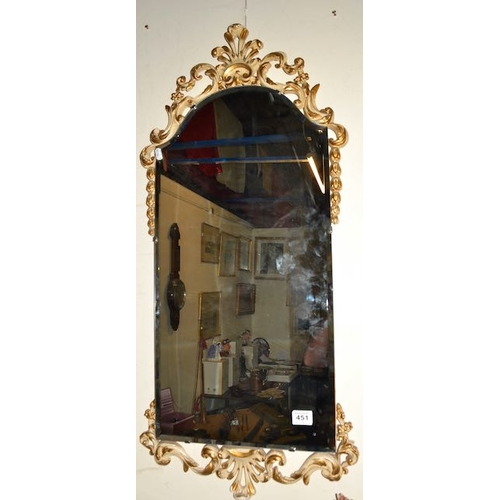 451 - Ornate Gilt Framed Bevilled Mirror