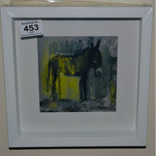 453 - Box Framed Con Campbell Print - Donkey