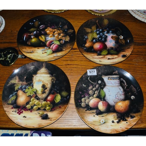 577 - Collection of 4 Coalport Still Life Fruit Ltd Ed Plates of 2500