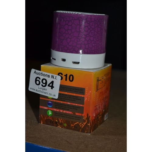 694 - Mini Light Up Wireless Speaker - Boxed