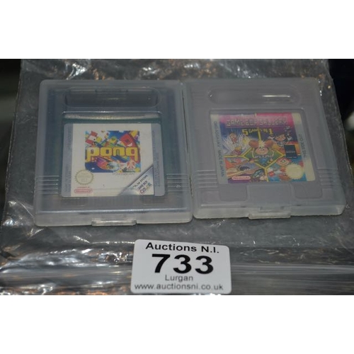 733 - Gameboy 5 In 1 Game + Game Boy Colour Pong Game In Cases