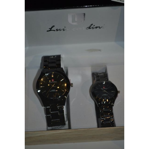 743 - Luis Cardini Twin watch Set Boxed