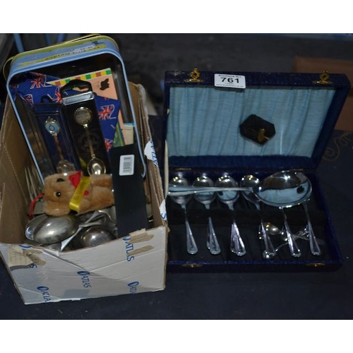 761 - Cutlery Set + Box Of Assorted Cutlery