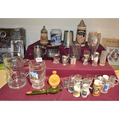 811 - large Quantity Of Assorted Shot Glasses, Tankards Etc