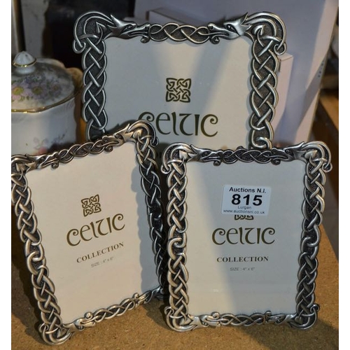 815 - Trio Of Celtic Picture Frames - Boxed