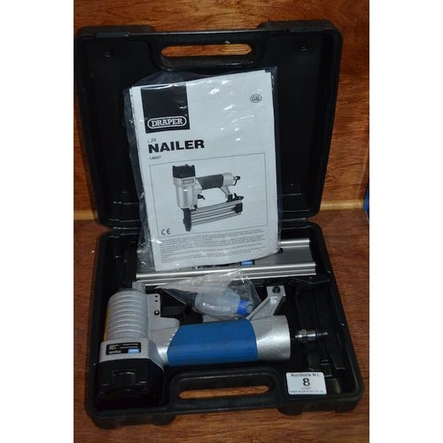 8 - Draper Air Nailer In Case - Unused