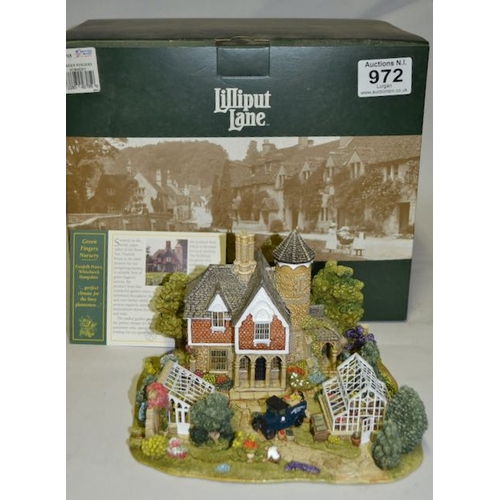 Boxed Lilliput Lane - Green Fingers Nursery With Deed