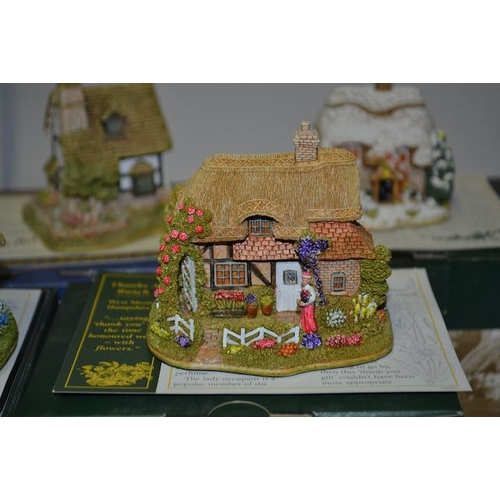 Boxed Lilliput Lane x 6 With Deeds - Little Splinters, Lucky Glover, Thanks  A Bunch, The Toadstool,
