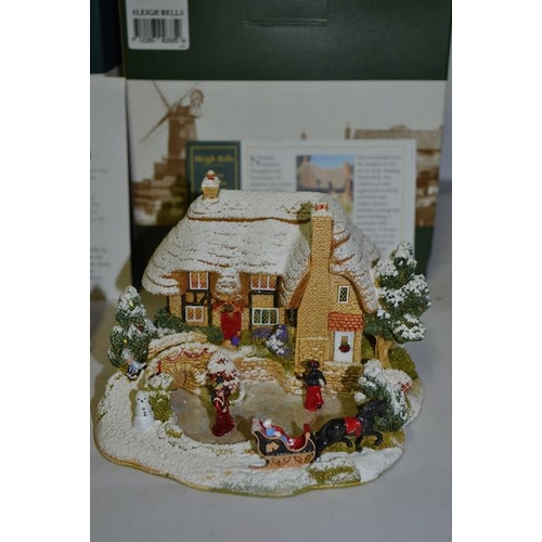Boxed Lilliput Lane x 2 The Christmas Present + Sleigh Bells