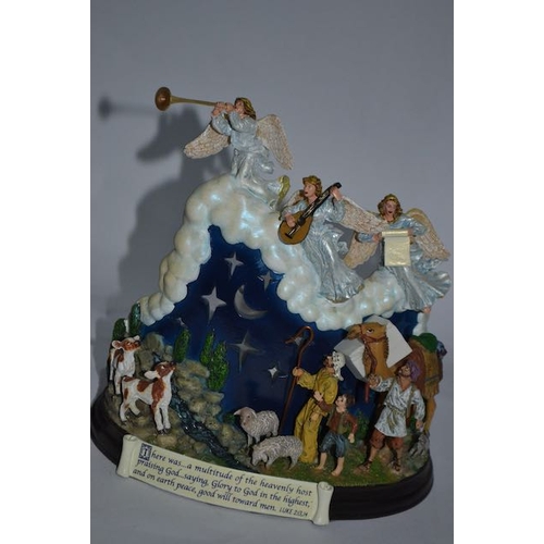 1095 - Danbury Mint Boxed The Nativity Votive Candle Holder Duo