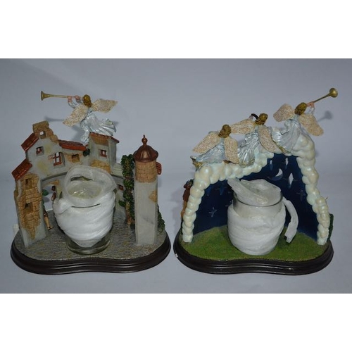 1095 - Danbury Mint Boxed The Nativity Votive Candle Holder Duo