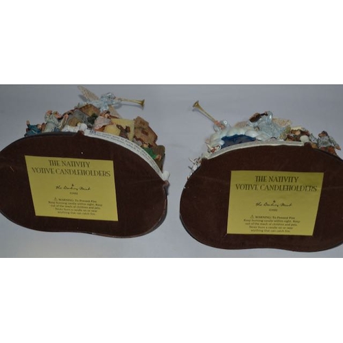 1095 - Danbury Mint Boxed The Nativity Votive Candle Holder Duo