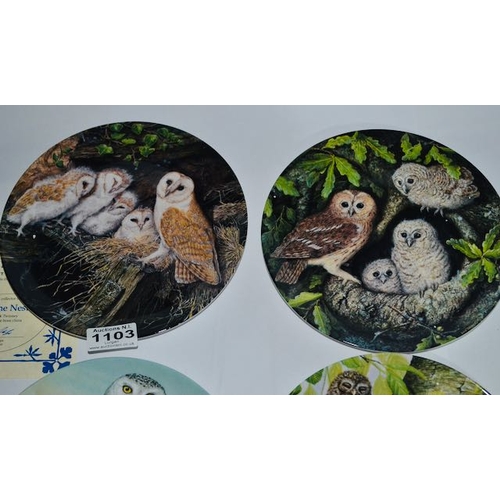 1103 - Collection of 4 Danbury Mint in Wedgwood Collectors Plate from the 'Safe in the Nest' Series - Boxed