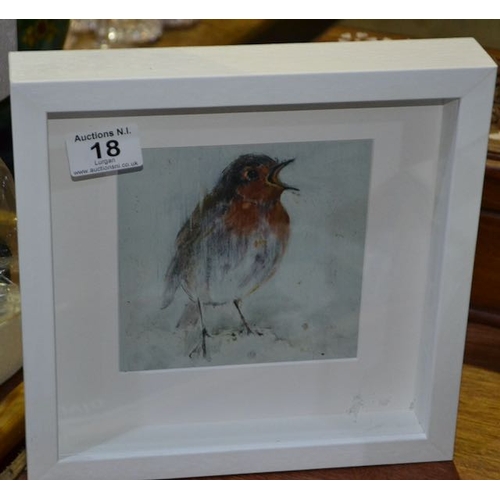 18 - Box Framed Con Campbell Print - Robin