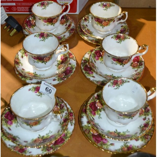 60 - Royal Albert Old Country Rose 18pc Teaset