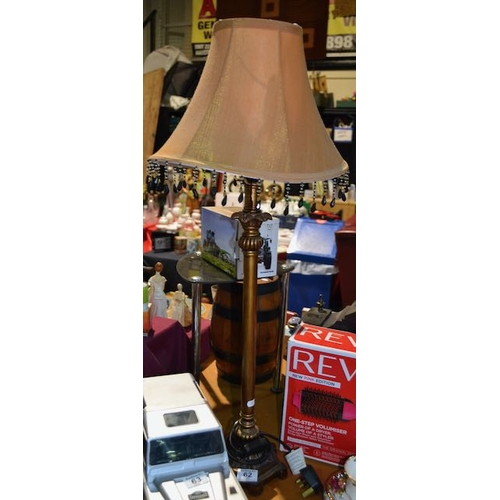 62 - Tall Ornate Table Lamp With Beaded Shade