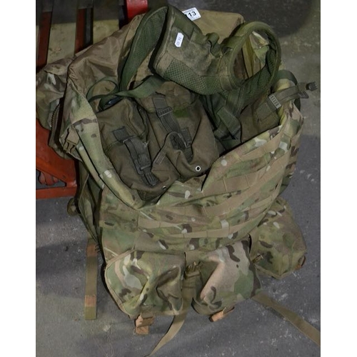 113 - Large Camo Deployment Backpack With Medic Belt Etc