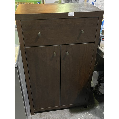 115C - 1 Drawer, 2 Door Walnut Tall Unit