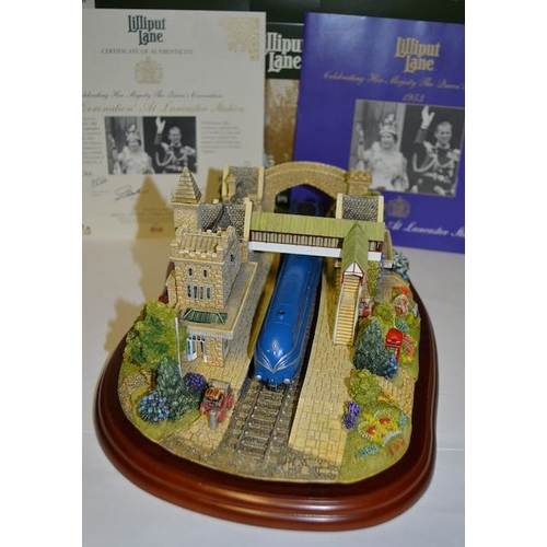 1000 - Large Boxed Limited Edition Lilliput Lane The Cornation At Lancaster Station No.61 With Cert