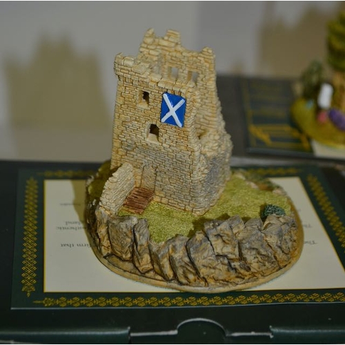 1021 - Boxed Liliput Lane x6 - Urquhart Castle, Lazy Days, Peppermill Cottage, Tower of London, Pretty as a... 