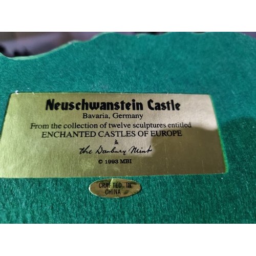 1099A - Danbury Mint - Neuschwanstein Castle Barvaria Germany from the 12 Sculptures Entitled Enchanted Cast... 