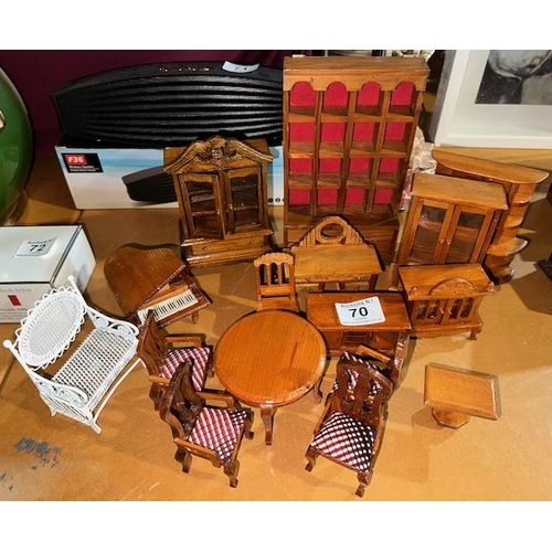 70 - Assortment Of Classic Style Wooden Doll House Furniture
