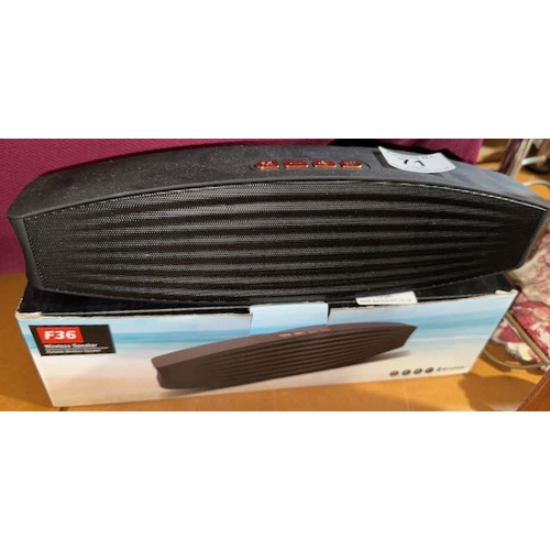 71 - F36 Wireless Speaker - Boxed