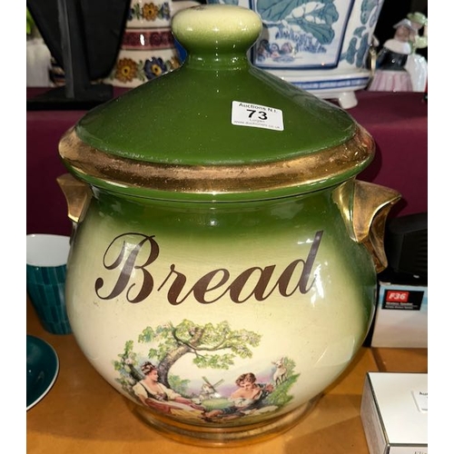 73 - Large KLM Staffordshire Ceramic Lidded Bread Bin