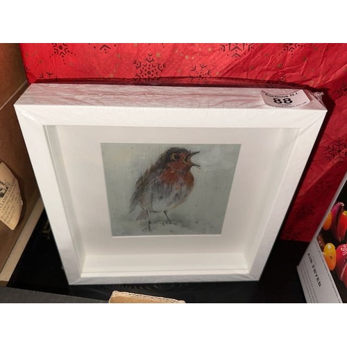88 - Box Framed Con Campbell Print - Robin