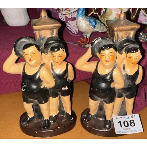 108 - Pair of Laurel & Hardy Ornaments