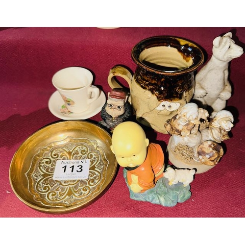 113 - Mixed Collectables Incl Pretty Ugly Pottery Mug