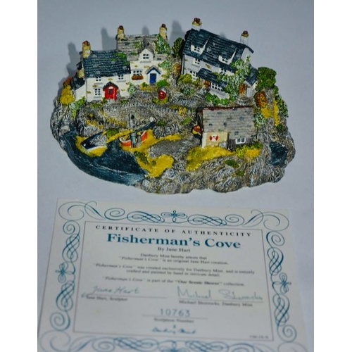 1086 - Danbury Mint Boxed Fisherman's Cove with Cert