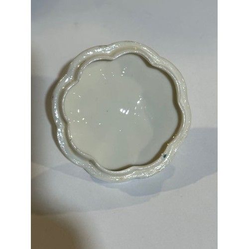 410 - Belleek Blue Thorne Teapot with First Stamp Etched